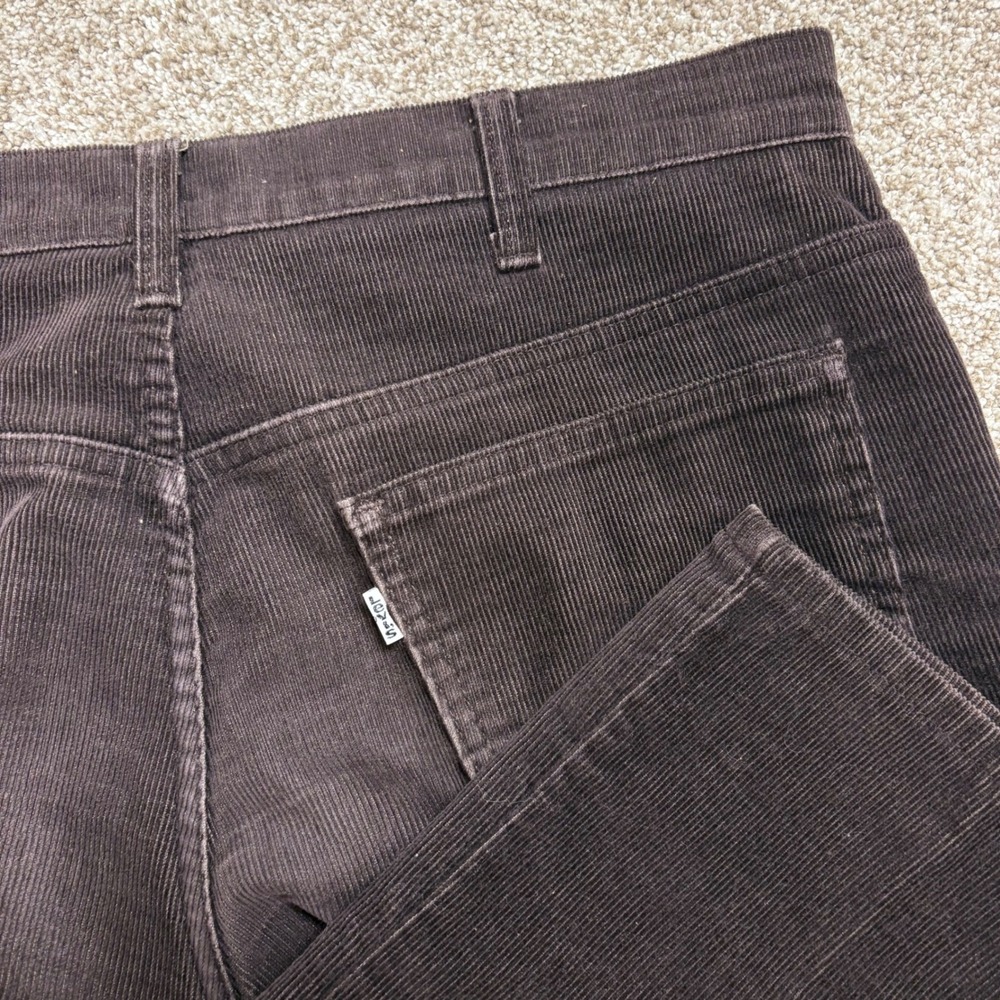 Vintage 80s Levi's 519 Corduroy Pants Mens 36x30 Dark Brown Slim Straight